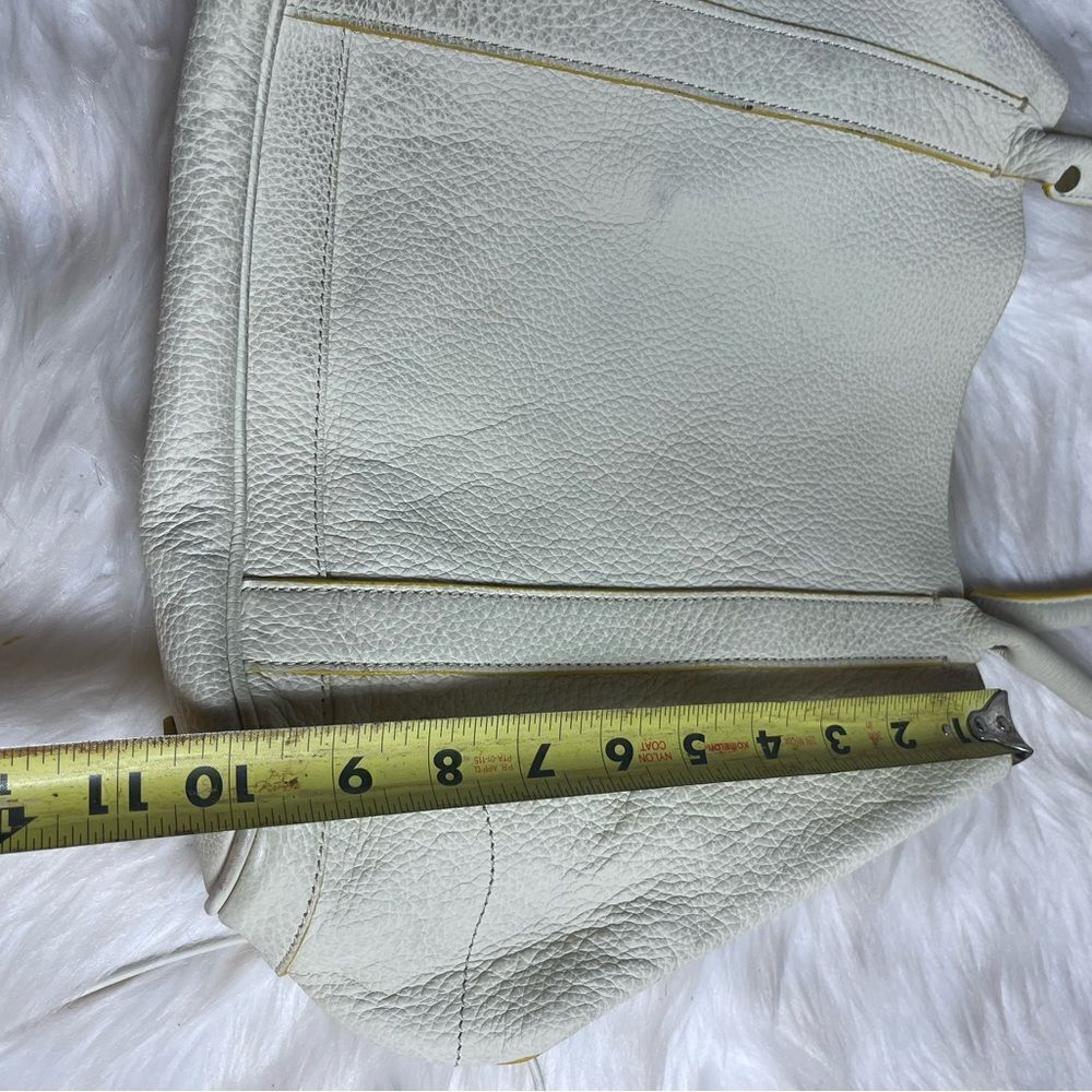 J Crew Borge Garveri Pebbled Leather off White Uptown large Tote. - Picture 8 of 16